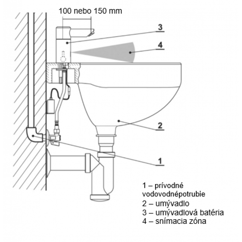 Automatické bezdotykové umyvadlové batérie / WBS 2.1 N.1