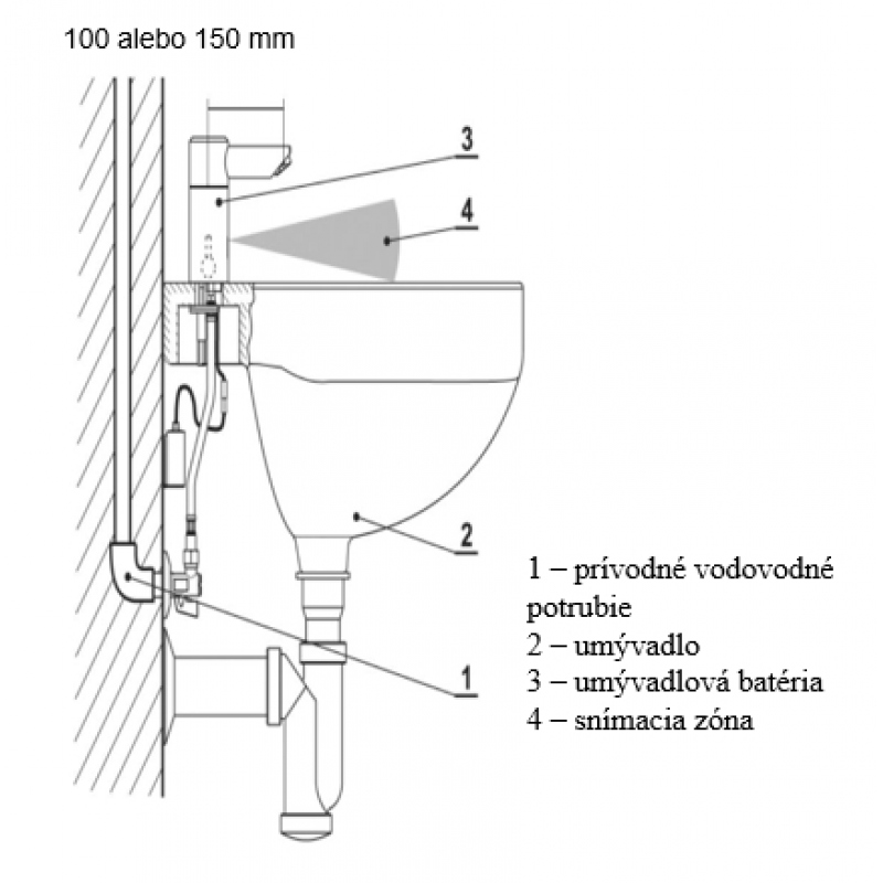 Automatické bezdotykové umyvadlové batérie / WBS 2.2 A.1