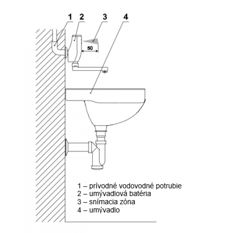 Automatické bezdotykové umyvadlové batérie / WBS P3.1–160.1