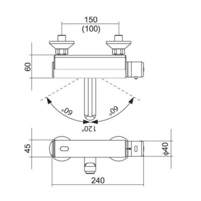 Automatické bezdotykové umyvadlové batérie / WBS P2/150.1–200