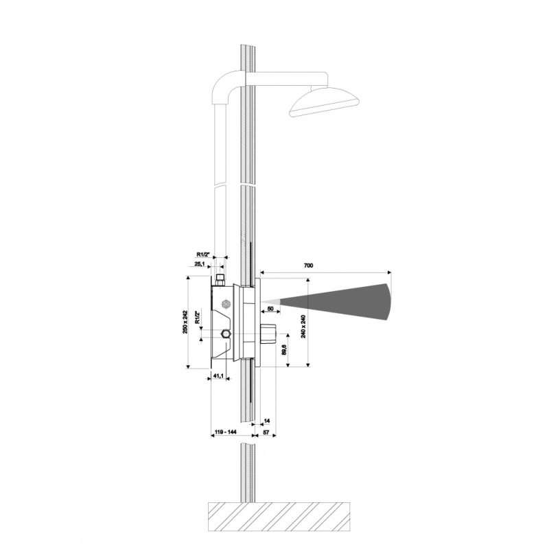 Automatické bezdotykové sprchové zariadenia / SABA R1.2–LIN.1