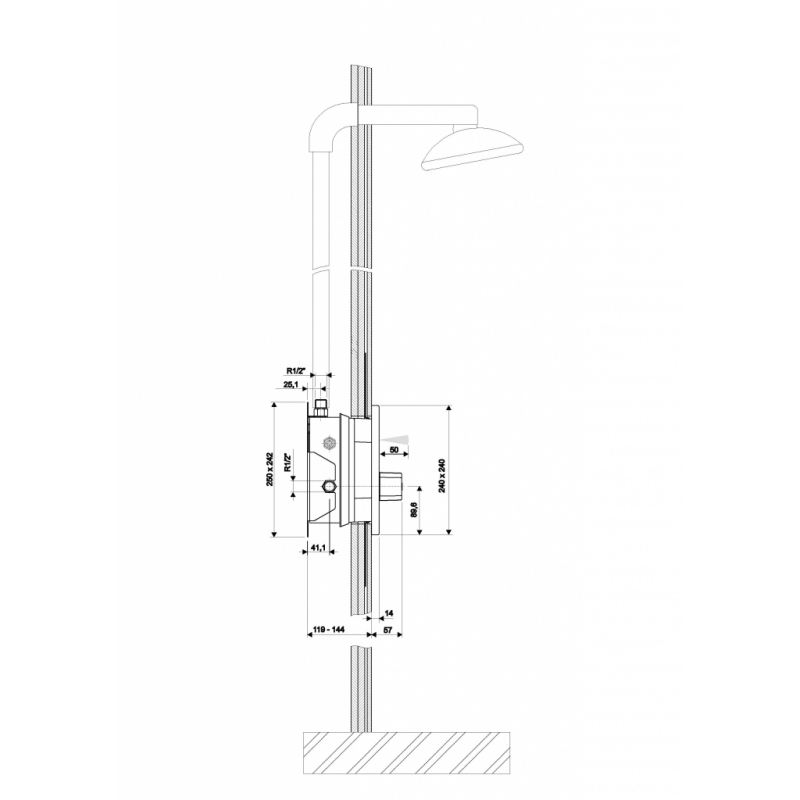 Automatické bezdotykové sprchové zariadenia / SABA R1.2–LIN.1